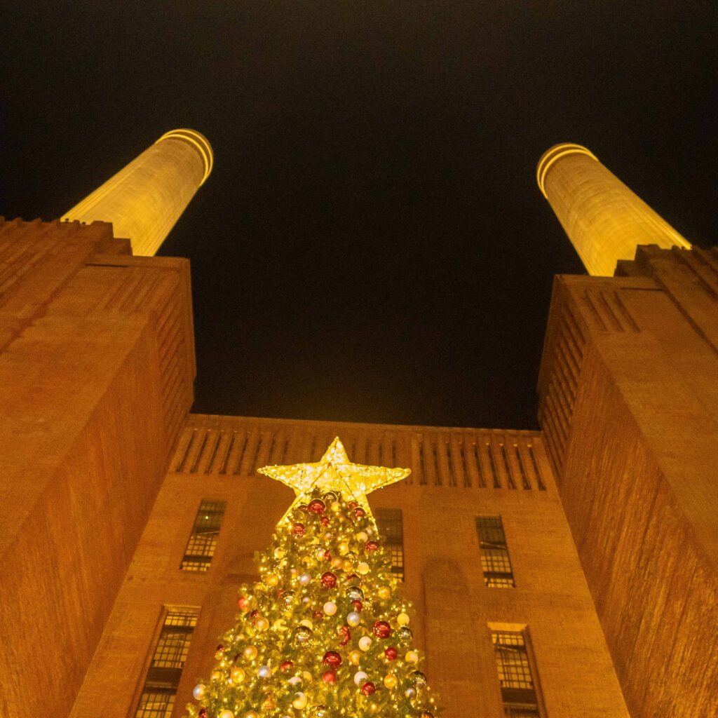 Outside Battersea Powerstation, Xmas. Sony 24mm 1.4